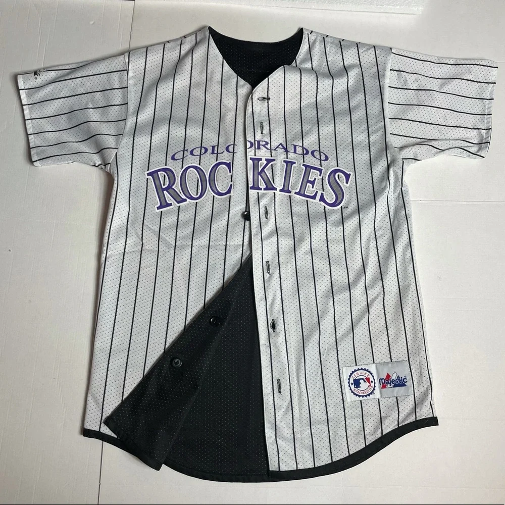Majestic Vintage Colorado Rockies Reversible Baseball Jersey Youth Large - Picture 2 of 12
